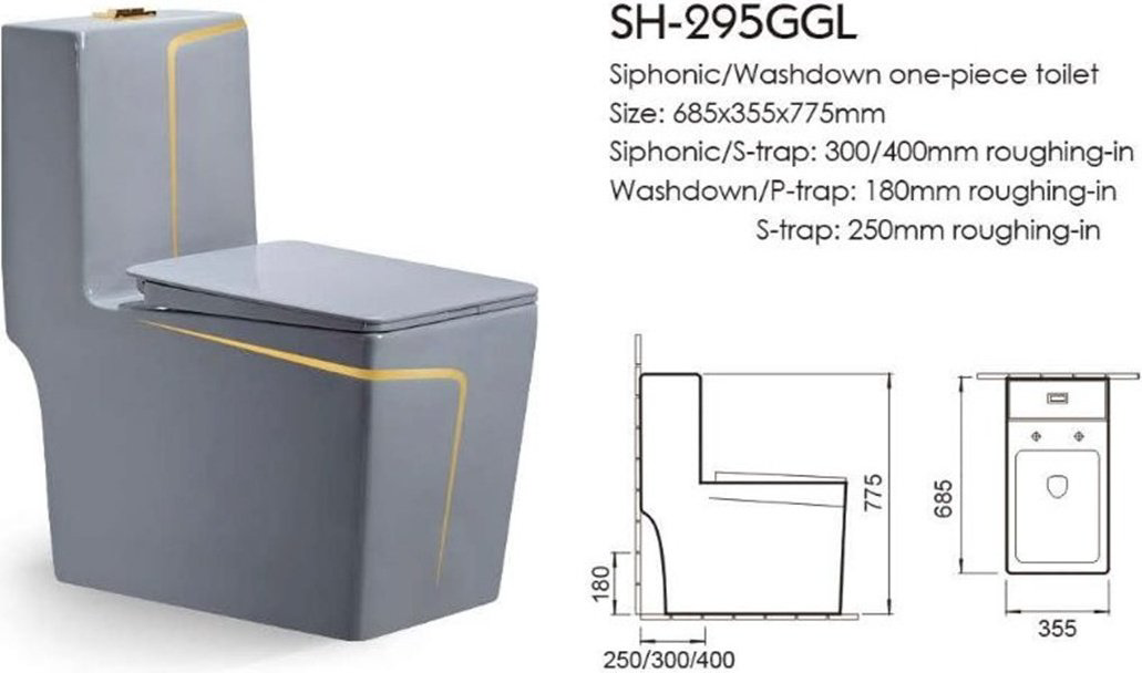 Унитаз Verita SH-295GGL серый купить,NaN