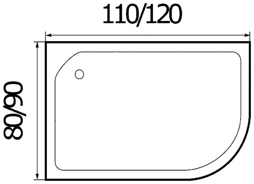 Душевой поддон KABINKA.KZ 120/80/24 L 120x80 средний