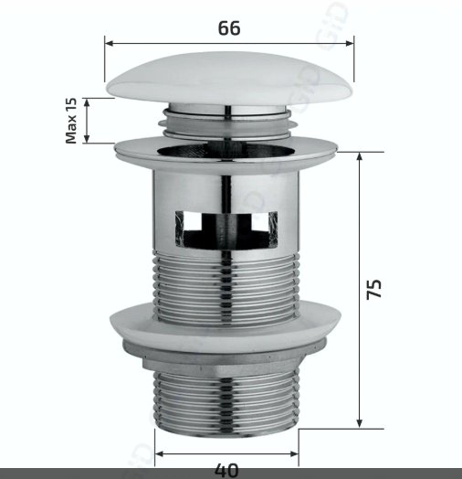 Донный клапан без перелива GID-ceramic 72202К Bl100-1 40 мм купить,50900