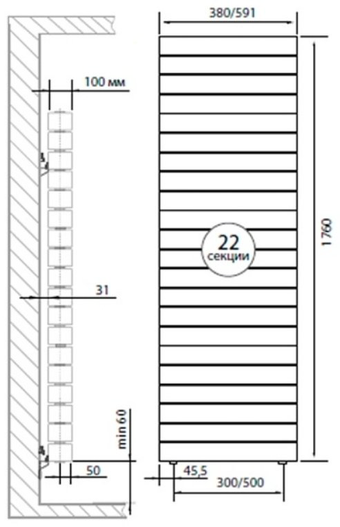 Радиатор Royal Thermo секционный PianoForte Tower 500/Silver Satin биметаллический, кол-во секций: 22 купить,360800
