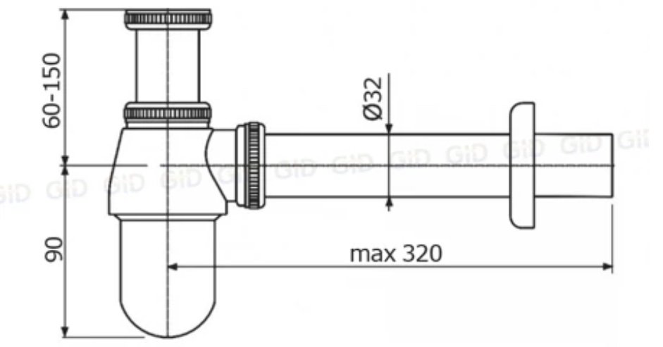 Сифон GID-ceramic G-56CH 32 мм купить,18990