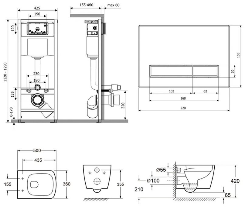 Унитаз Lavinia Boho Relfix Aveo Rimless 77050208 с инсталляцией белый