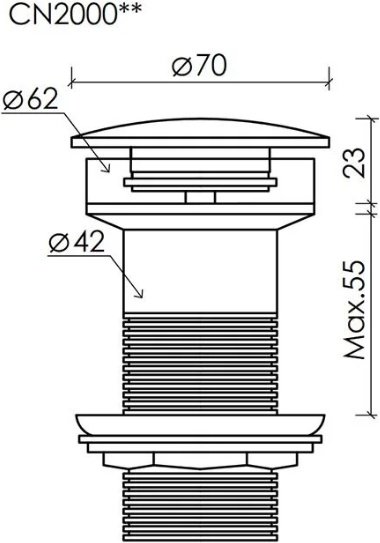 Донный клапан без перелива Ceramicanova CN2000 1 1/2 купить,20990