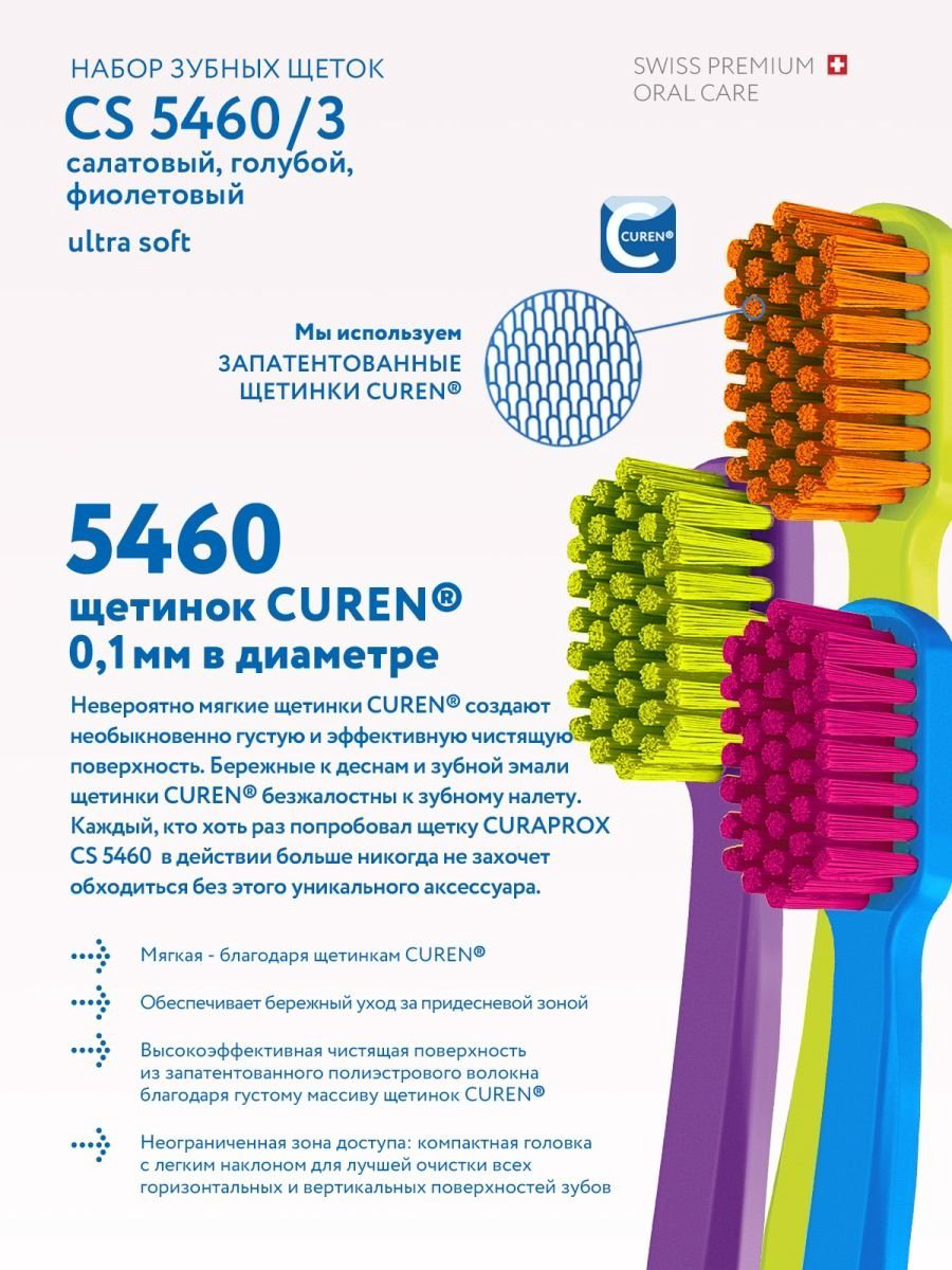 CURAPROX Ultra soft 5460 зубная щетка мягкая 3 шт купить,NaN