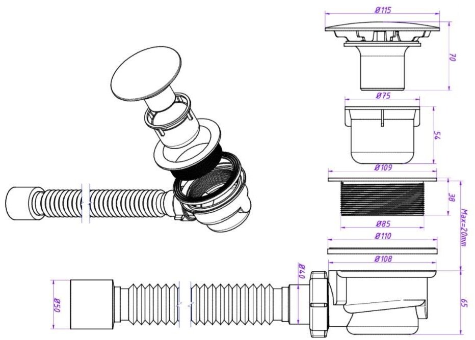 Сифон Орио DX-912 1 1/2 купить,NaN