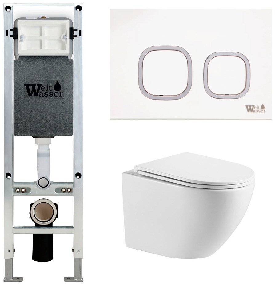 WeltWasser унитаз с инсталляцией MERZBACH 043 GL-WT, санфаянс