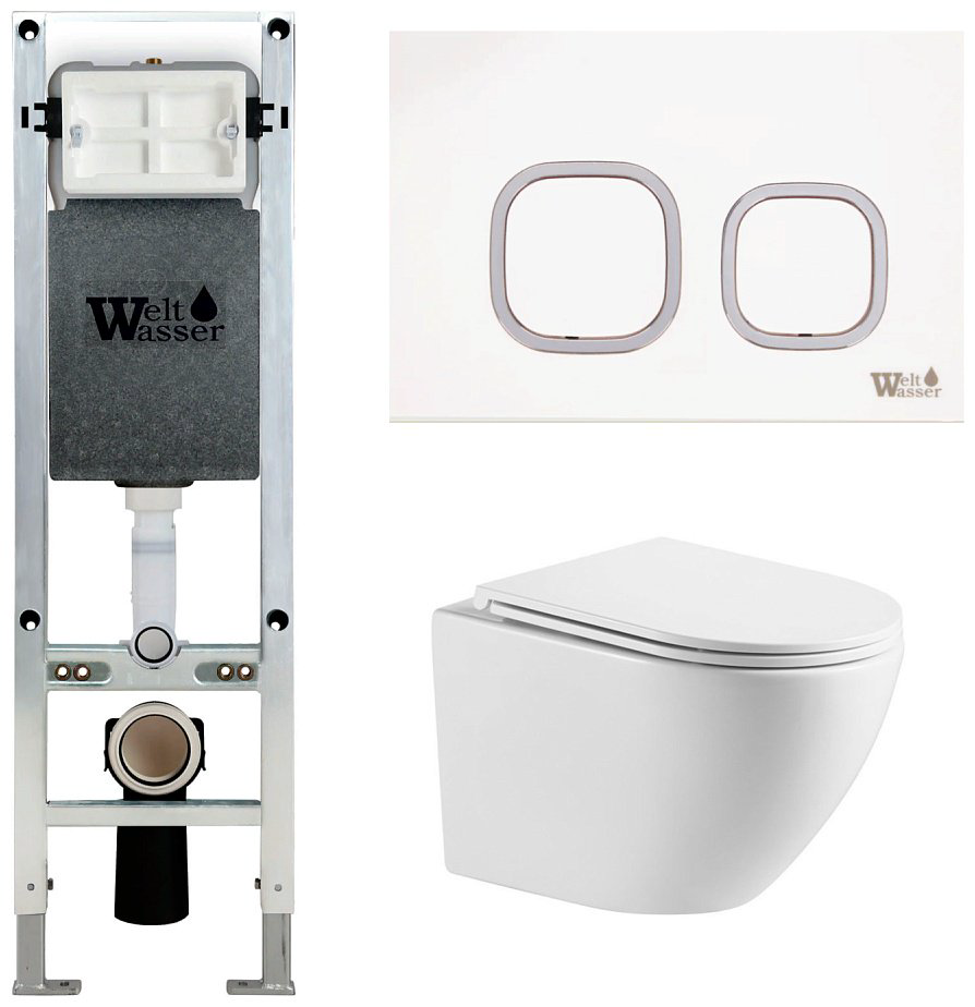 WeltWasser унитаз с инсталляцией MERZBACH 043 GL-WT, санфаянс купить,NaN