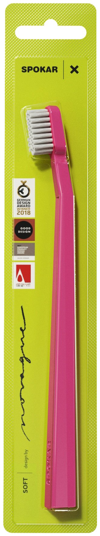 Spokar Зубная щетка 3429 X soft, 2500 мягких щетинок из полиэстра d0,15 мм розовая зубная щетка мягкая 1 шт