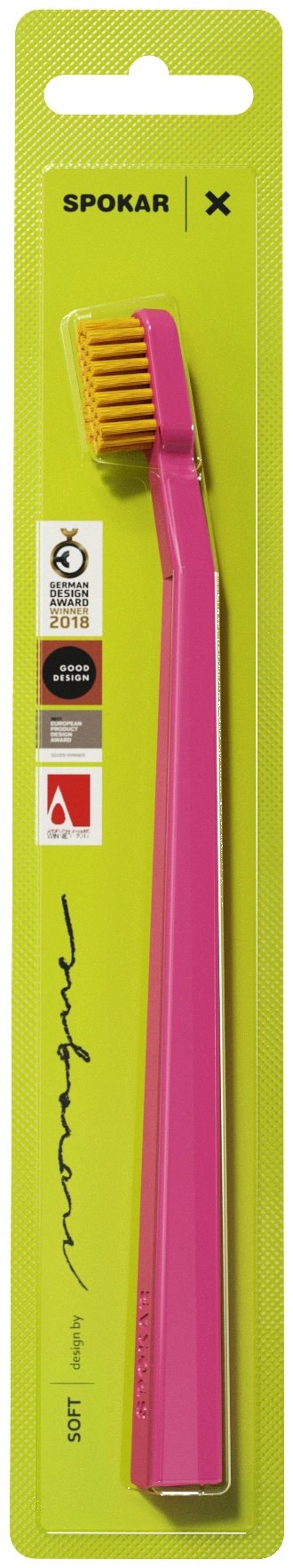 Spokar Зубная щетка 3429 X soft, 2500 мягких щетинок из полиэстра d0,15 мм розовая зубная щетка мягкая 1 шт