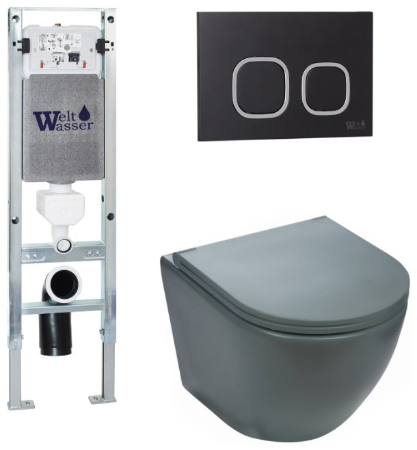 Унитаз WeltWasser Merzbach 043 с инсталляцией серый купить,NaN