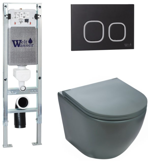 Унитаз WeltWasser Merzbach 043 с инсталляцией серый купить,NaN