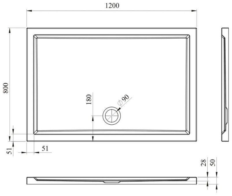 Душевой поддон Lavinia Boho One 3701712S 120x80 низкий