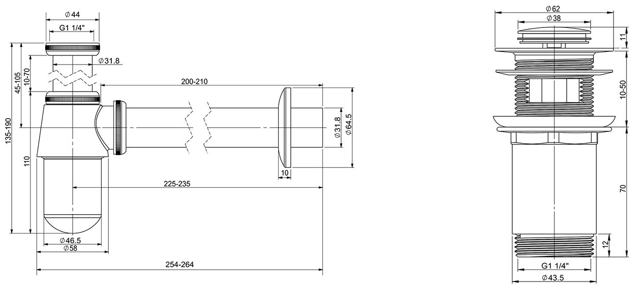 Сифон Wellsee Drainage System 182103001 1 1/4