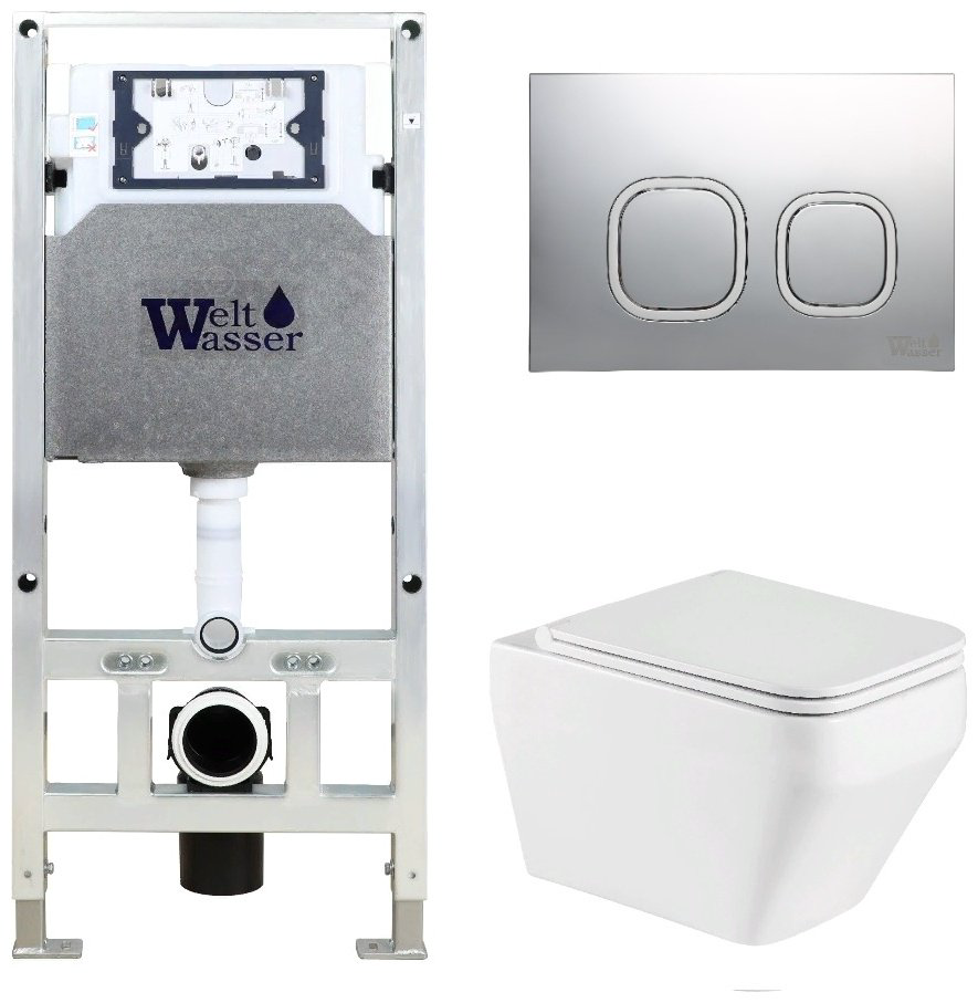 WeltWasser унитаз с инсталляцией HOFBACH 041 GL-WT, санфаянс купить,NaN