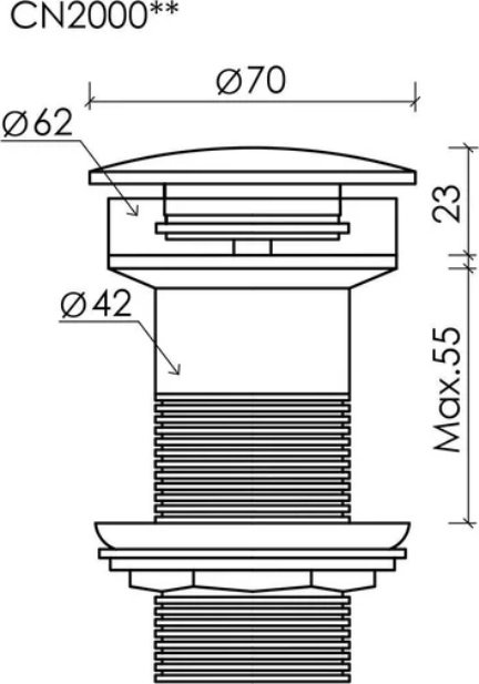 Донный клапан без перелива Ceramicanova CN2000MHL 1 1/2