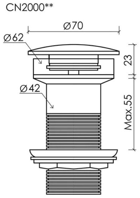 Донный клапан с переливом Ceramicanova CN2000x 1 1/2