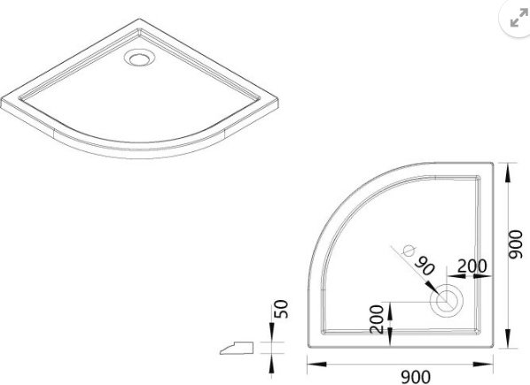 Душевой поддон Vincea VST-5AQ-9090 90x90 низкий