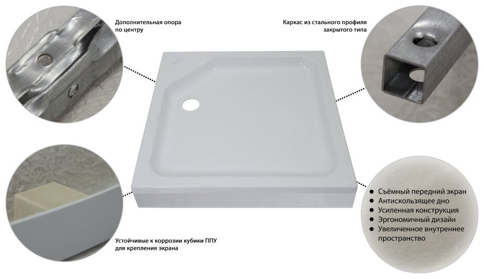 Душевой поддон Triton ПД21 80x80 низкий купить,71045
