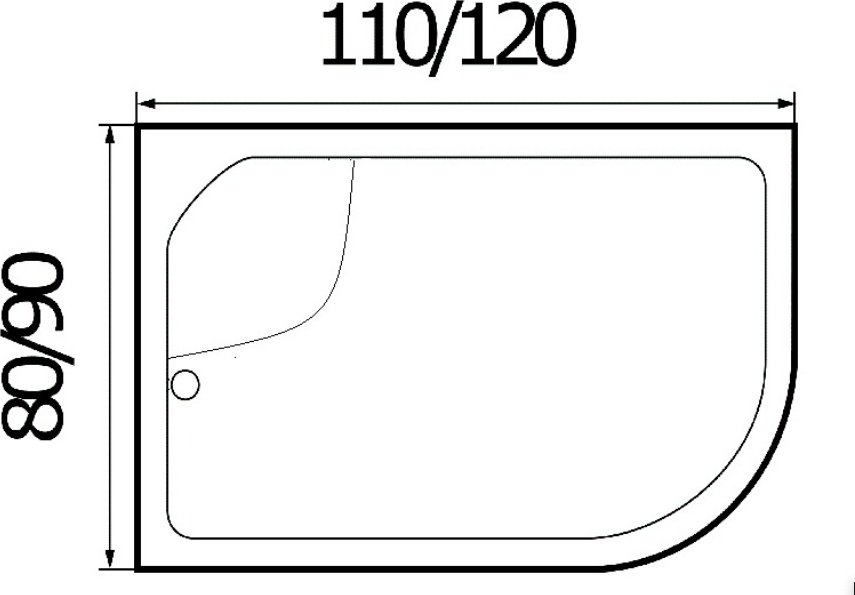 Душевой поддон KABINKA.KZ 120/80/44 L 120x80 высокий