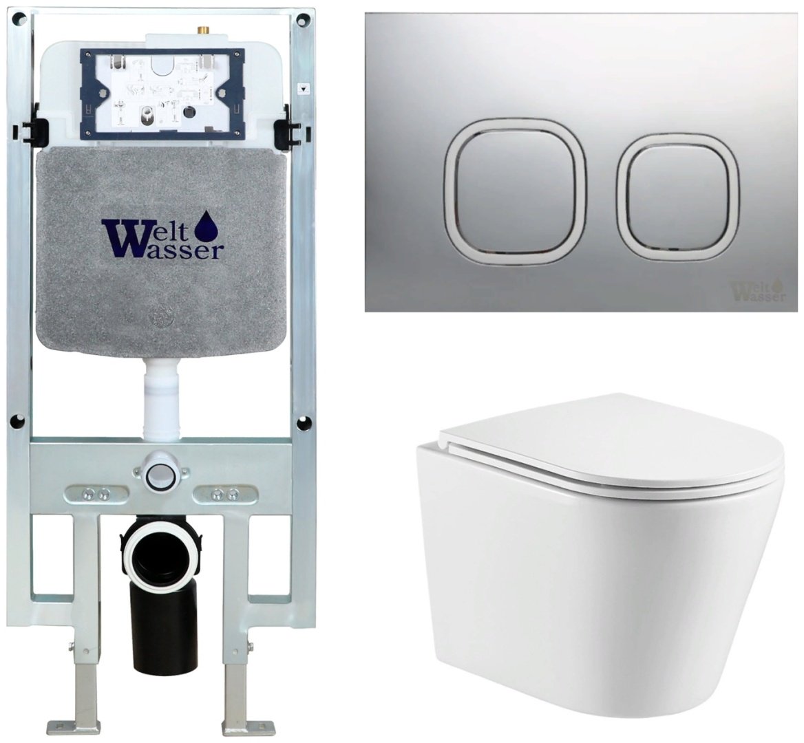 WeltWasser унитаз с инсталляцией SALZBACH 043 GL-WT, санфаянс