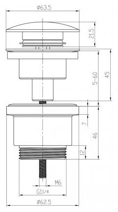 Донный клапан без перелива Lemark LM8500B 1 1/4