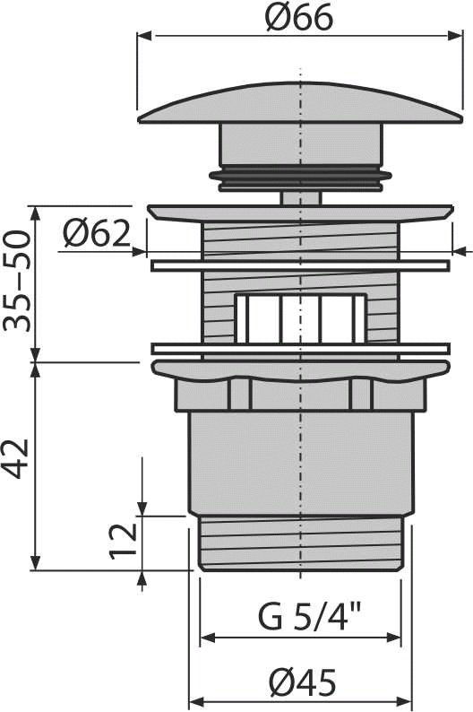 Донный клапан без перелива АНИ пласт A390 45 мм