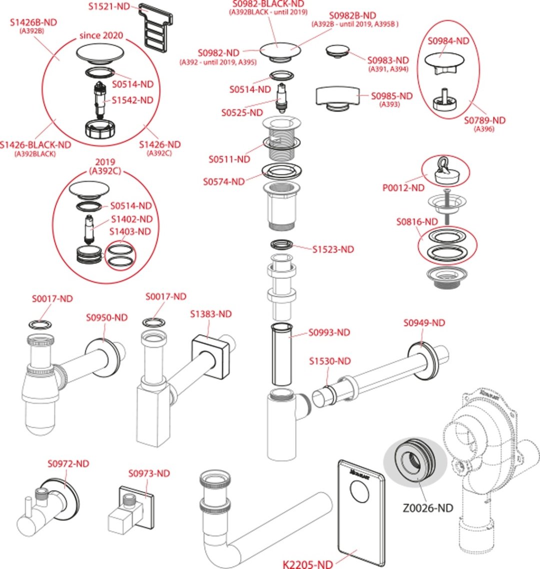 Донный клапан без перелива АНИ пласт A390 45 мм