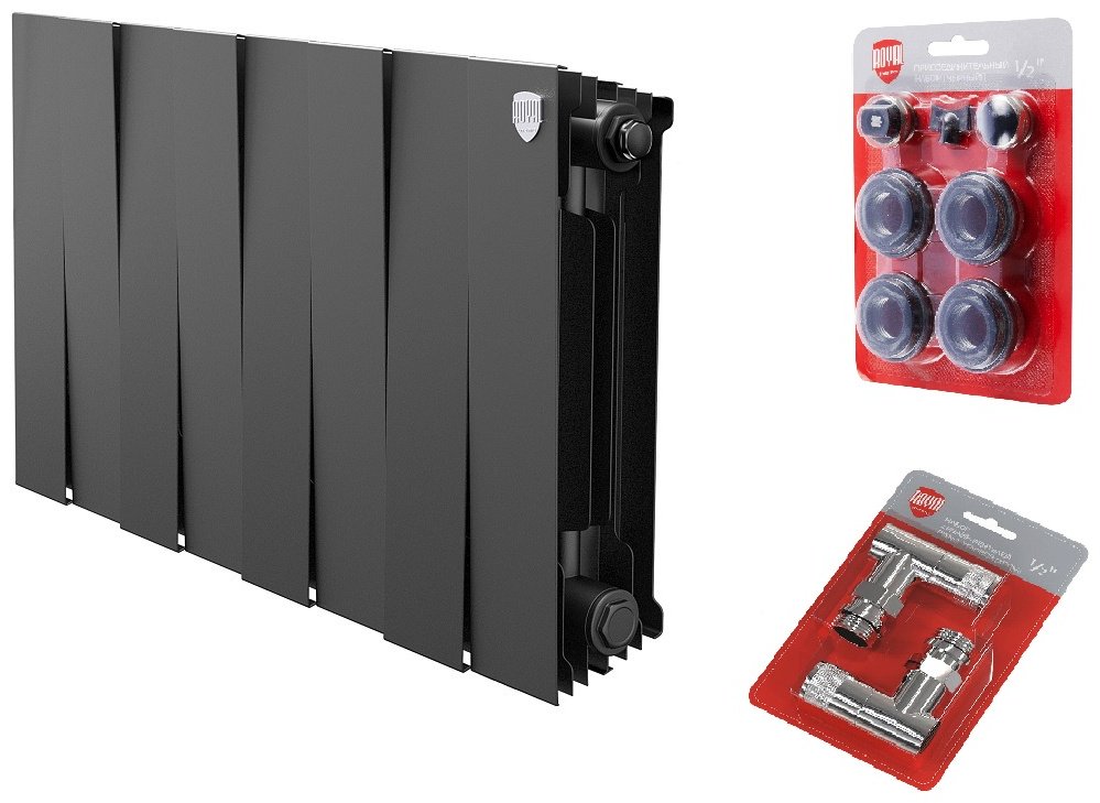 Радиатор Royal Thermo секционный PianoForte 300/Noir Sable биметаллический, кол-во секций: 8