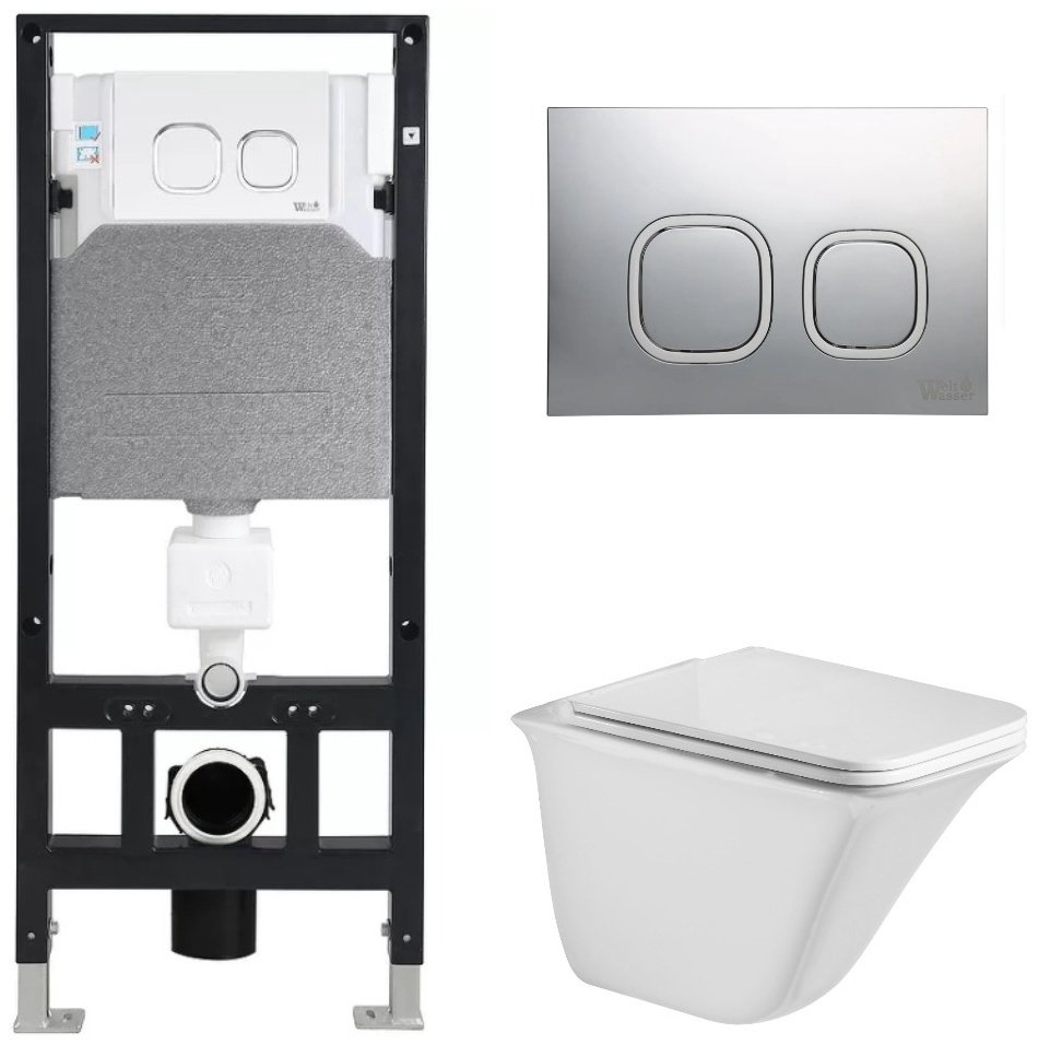 Унитаз WeltWasser Rotbach 004 GL-WT с инсталляцией белый купить,309500