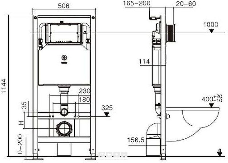 WeltWasser унитаз с инсталляцией SALZBACH 041 MT-GR, санфаянс купить,NaN