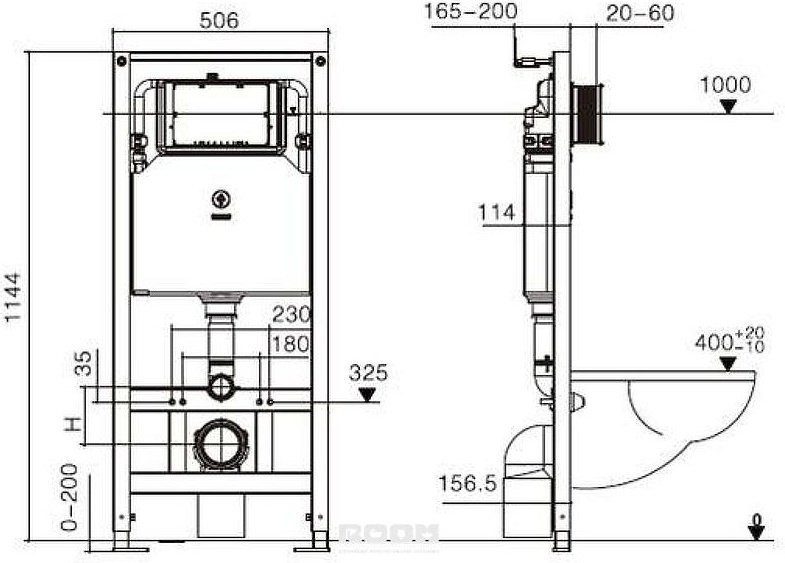 WeltWasser унитаз с инсталляцией SALZBACH 041 MT-GR, санфаянс купить,NaN