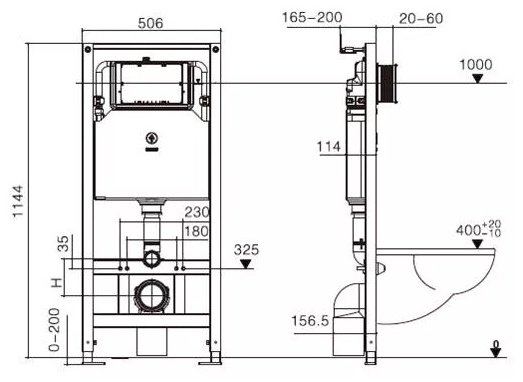 Унитаз WeltWasser Merzbach 043 MT-BL с инсталляцией черный