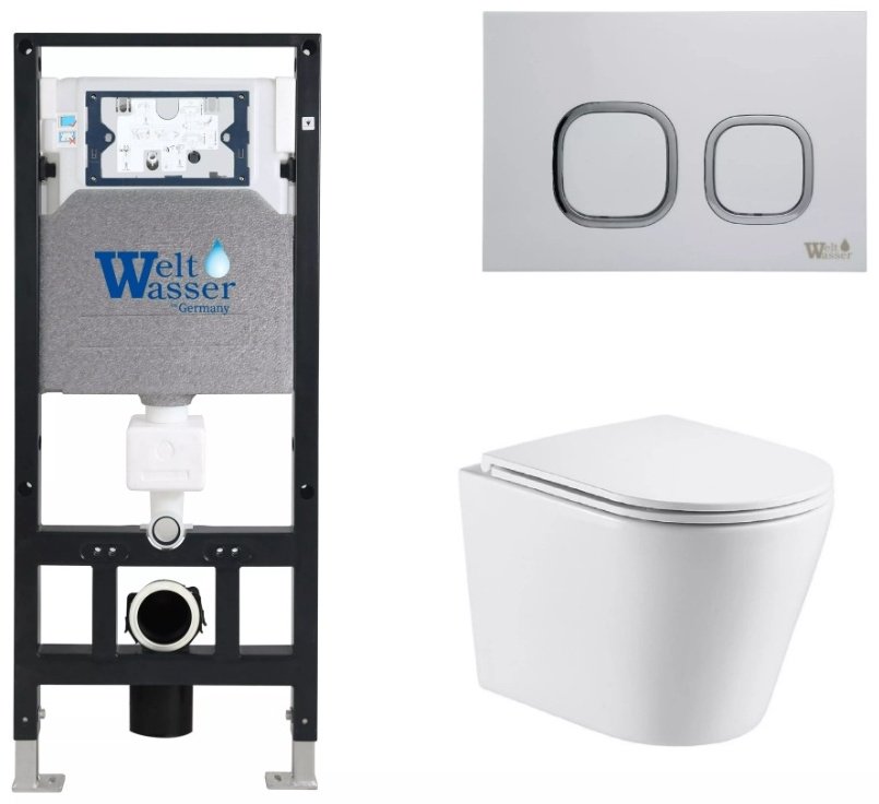 Унитаз WeltWasser Salzbach 043 GL-WT с инсталляцией белый