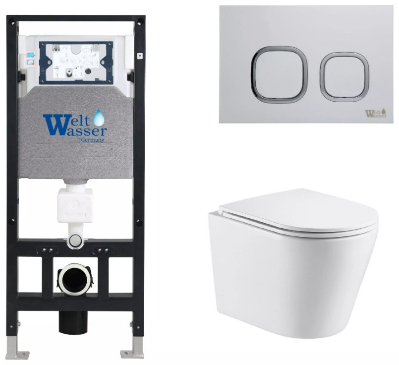 Унитаз WeltWasser Salzbach 043 GL-WT с инсталляцией белый