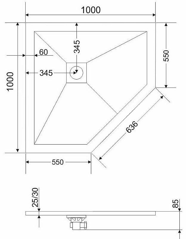 Душевой поддон Grossman GR-S2100100D 100x100 низкий