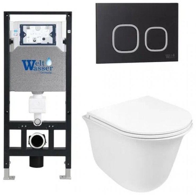 WeltWasser унитаз с инсталляцией TELBACH 004 GL-WT, санфаянс