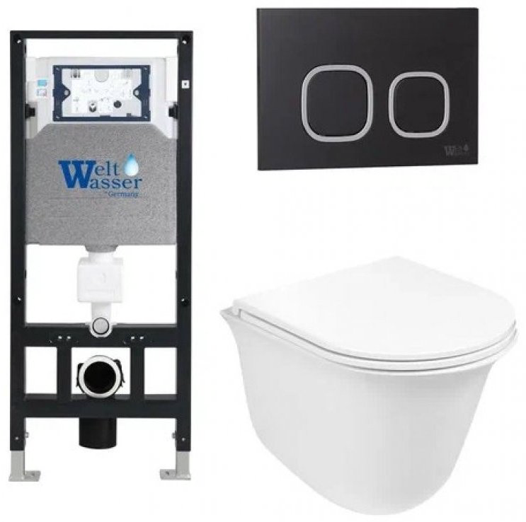 WeltWasser унитаз с инсталляцией TELBACH 004 GL-WT, санфаянс купить,304600
