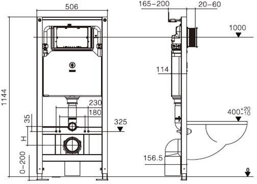 WeltWasser унитаз с инсталляцией TELBACH 004 GL-WT, санфаянс купить,304600