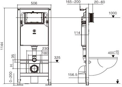 WeltWasser унитаз с инсталляцией KEHLBACH 004 GL-WT, санфаянс купить,299700