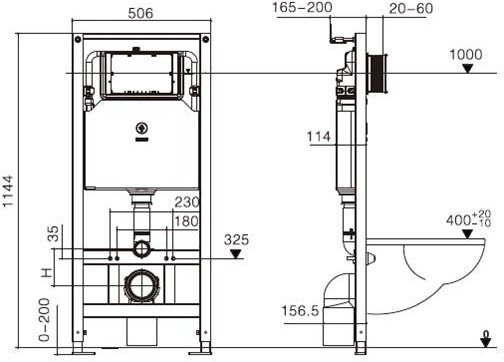 WeltWasser унитаз с инсталляцией KEHLBACH 004 GL-WT, санфаянс купить,299700