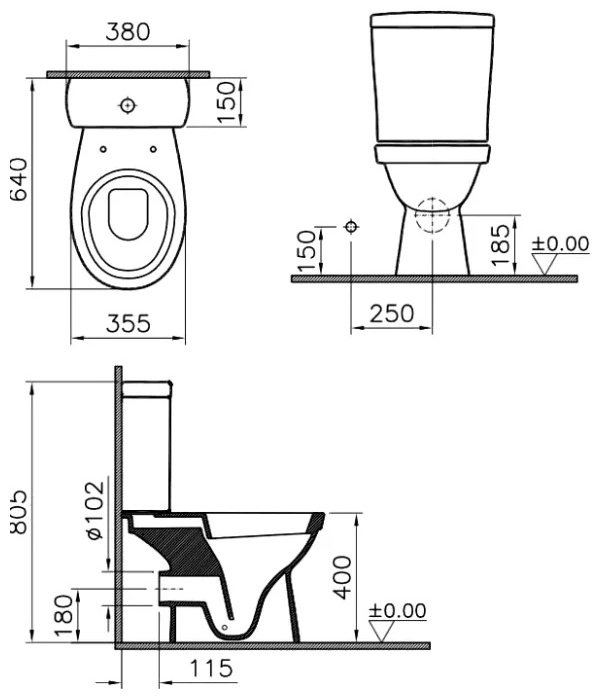 Унитаз VitrA Norm Eisberg 9844B099-7204 белый купить,139300