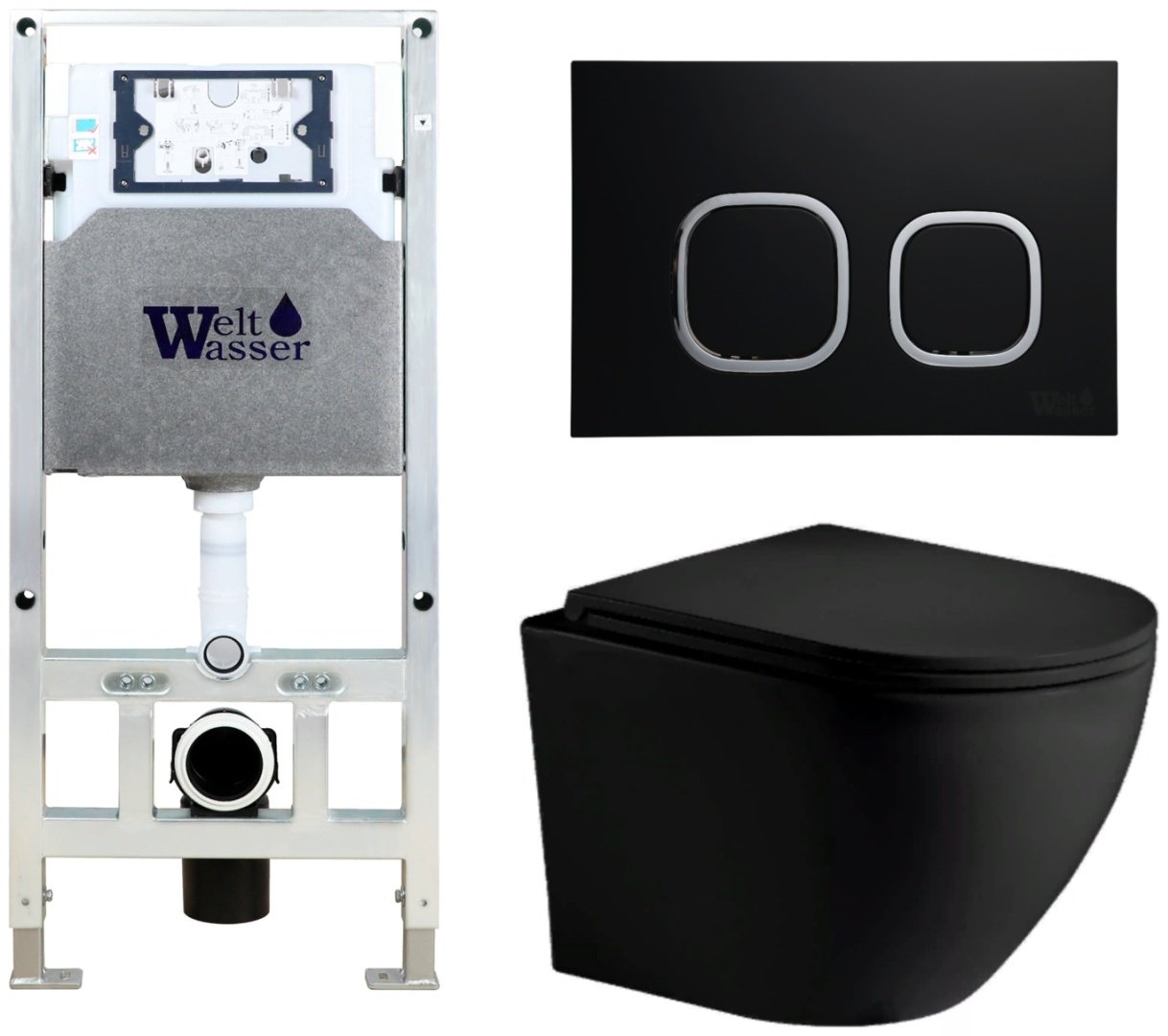 WeltWasser унитаз с инсталляцией Merzbach 043 MT-BL, санфаянс