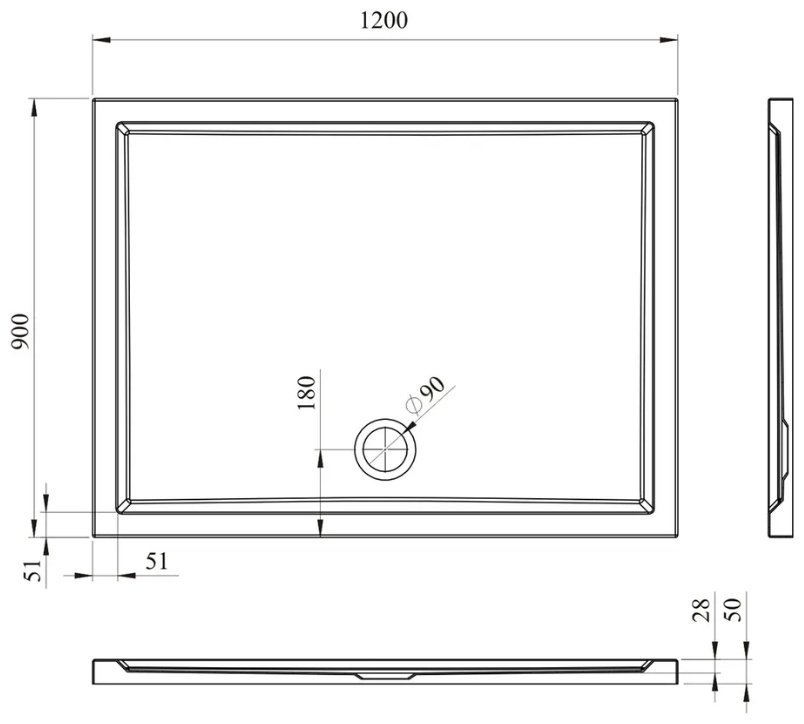Душевой поддон Lavinia Boho One 3701812S 120x90 низкий