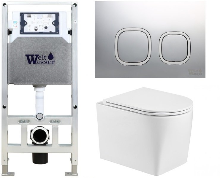 WeltWasser унитаз с инсталляцией NESENBACH 004 GL-WT, санфаянс
