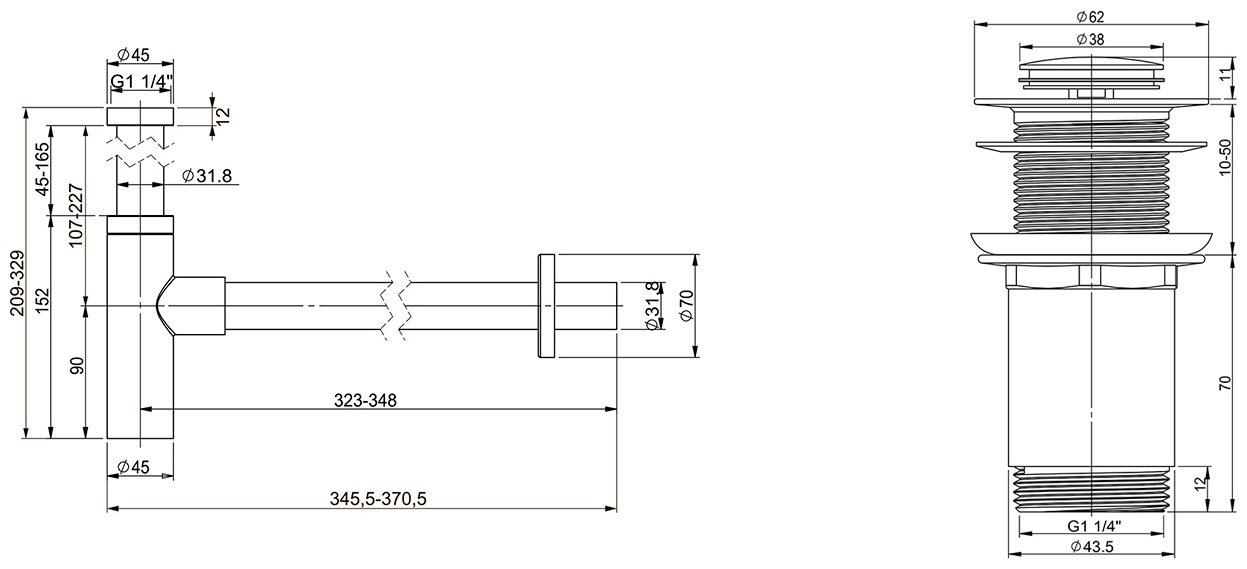 Сифон Wellsee Drainage System 182123002 1 1/4