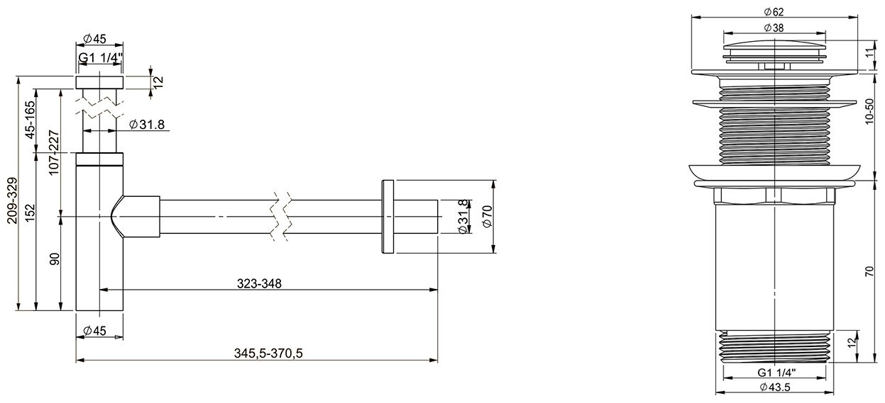 Сифон Wellsee Drainage System 182123002 1 1/4