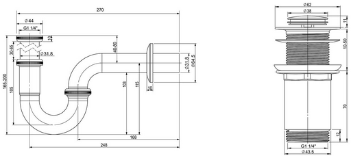 Сифон Wellsee Drainage System 182102002 1 1/4