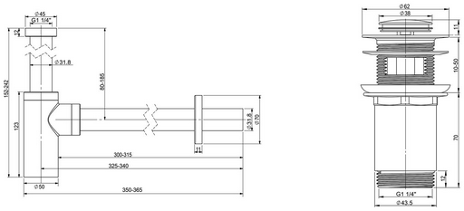 Сифон Wellsee Drainage System 182108001 1 1/4