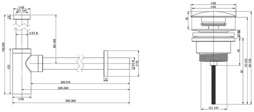 Сифон Wellsee Drainage System 182106003 1 1/4