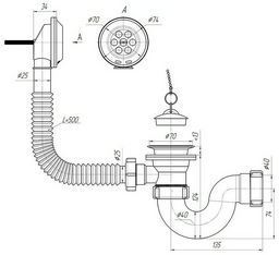 Сифон АНИ пласт E150 40 мм